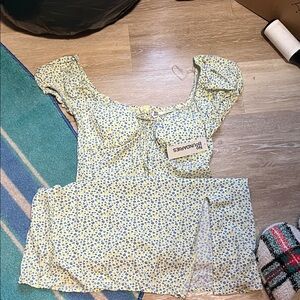 No Boundaries Yellow and Blue Floral Dress